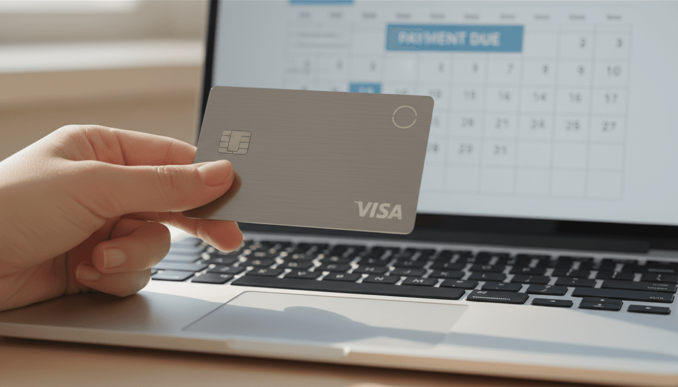 Credit card next to laptop keyboard
